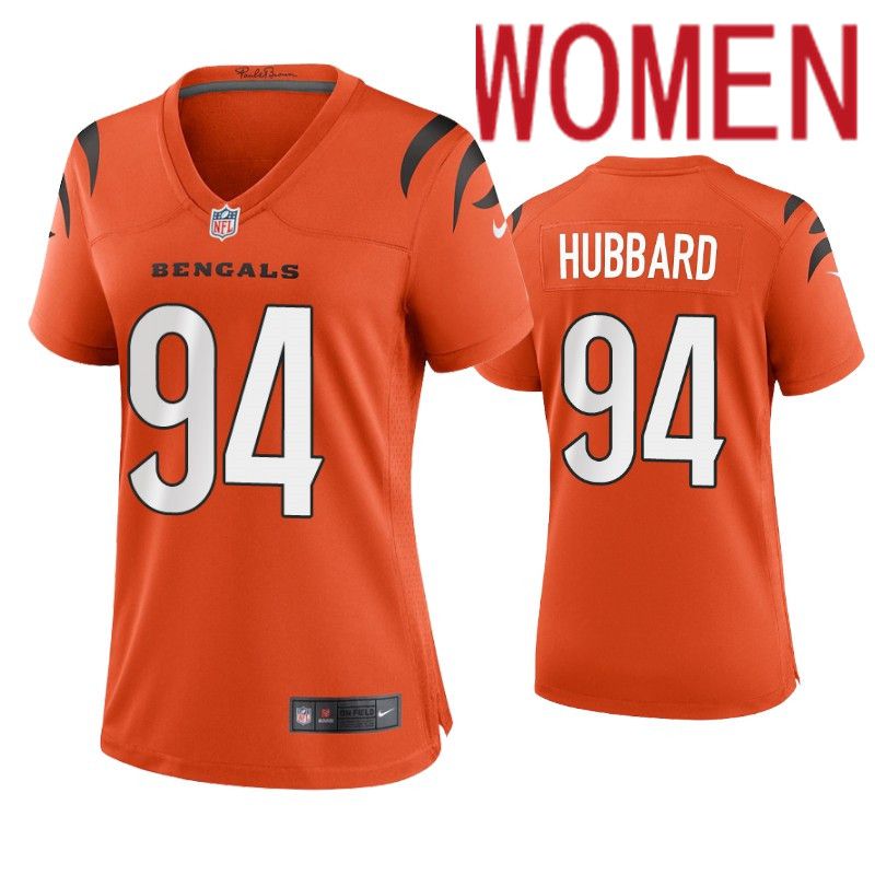 Women Cincinnati Bengals #94 Sam Hubbard Nike Orange Game NFL Jersey->customized nfl jersey->Custom Jersey